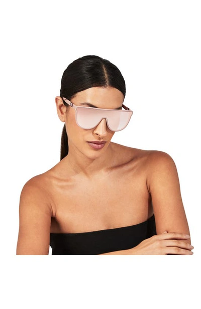 Shop Kurt Geiger Regent 99mm Oversize Shield Sunglasses In Light Pink/ Rose Flash