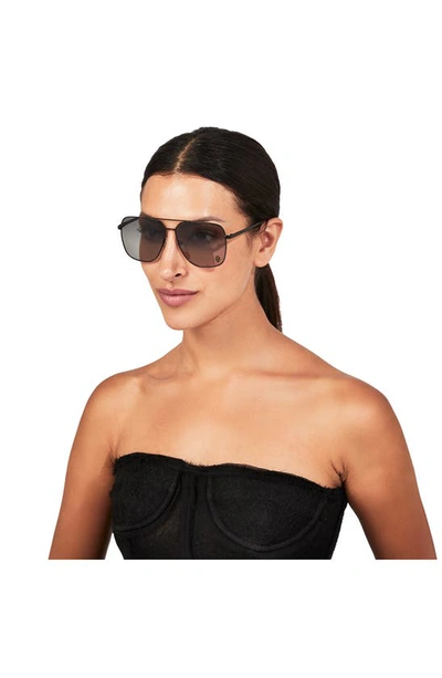 Shop Kurt Geiger 61mm Gradient Navigator Sunglasses In Black/ Gray Gradient