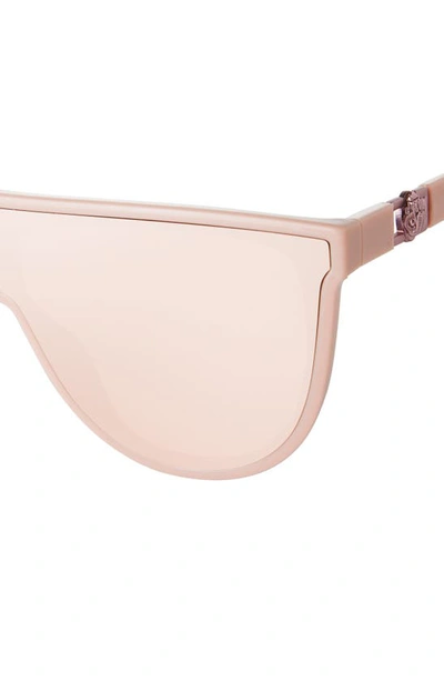 Shop Kurt Geiger Regent 99mm Oversize Shield Sunglasses In Light Pink/ Rose Flash
