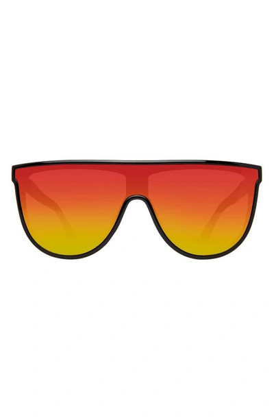 Shop Kurt Geiger Regent 99mm Oversize Shield Sunglasses In Black/ Rainbow