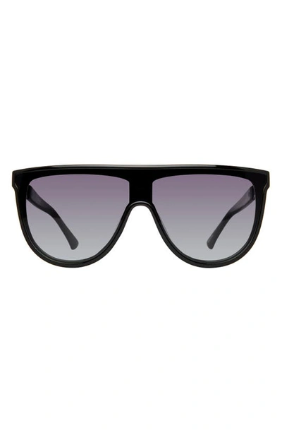 Shop Kurt Geiger Regent 99mm Oversize Shield Sunglasses In Black/ Grey Shad Violet