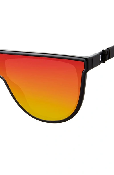 Shop Kurt Geiger Regent 99mm Oversize Shield Sunglasses In Black/ Rainbow