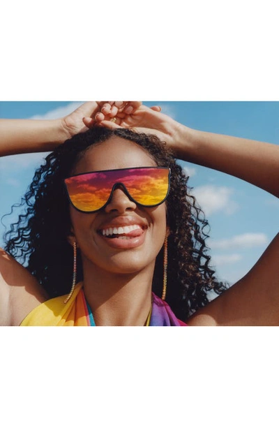 Kurt Geiger 99mm Oversize Flat Top Sunglasses In Black/ Rainbow