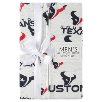 Shop Concepts Sport White Houston Texans Allover Print Docket Union Full-zip Hooded Pajama Suit