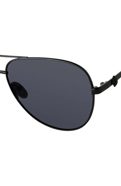 Shop Kurt Geiger Shoreditch 62mm Oversize Aviator Sunglasses In Black/ Gray