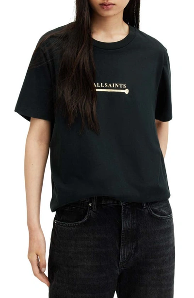 Shop Allsaints Perta Cotton Logo Graphic T-shirt In Black