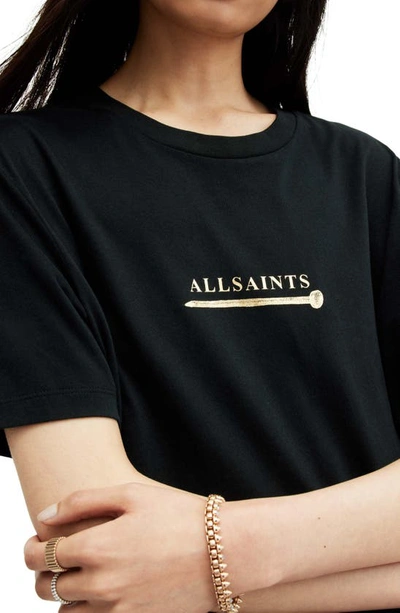 Shop Allsaints Perta Cotton Logo Graphic T-shirt In Black