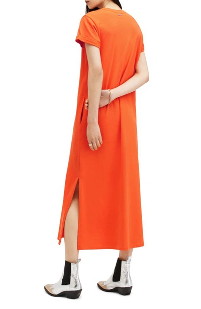 Shop Allsaints Anna T-shirt Maxi Dress In Zesty Orange