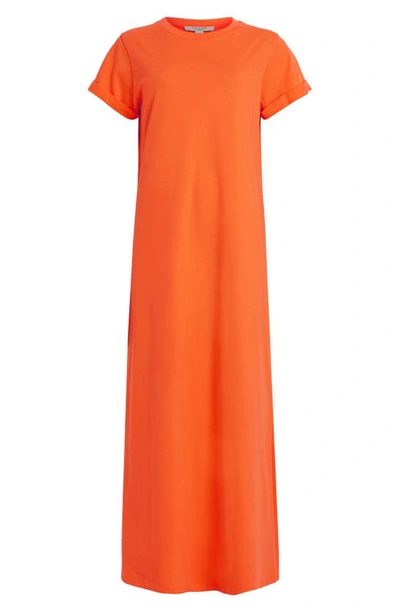 Shop Allsaints Anna T-shirt Maxi Dress In Zesty Orange