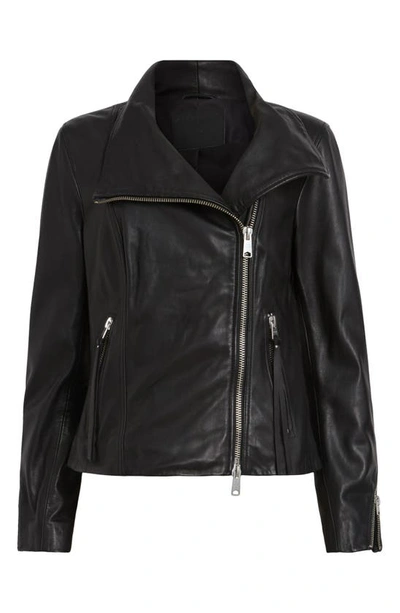 Shop Allsaints Ellis Leather Biker Jacket In Black