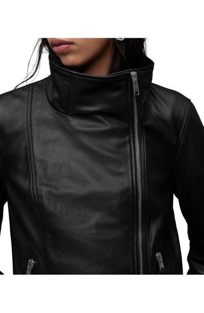Shop Allsaints Ellis Leather Biker Jacket In Black