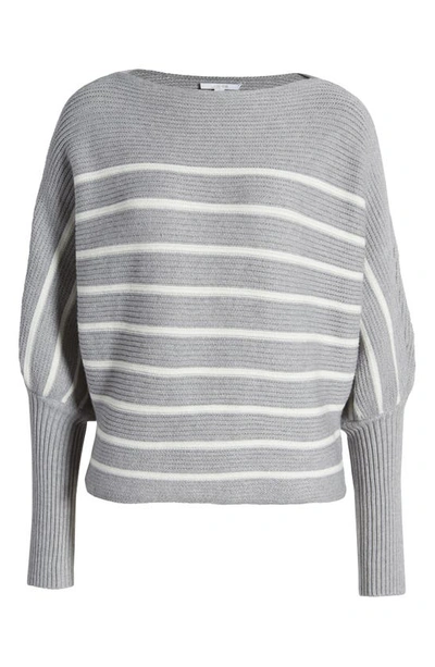 Shop Joe's The Karina Breton Stripe Crop Sweater In Heather Grey/ White
