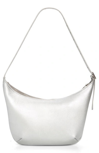 Shop Balenciaga Mary-kate Leather Sling Bag In Silver
