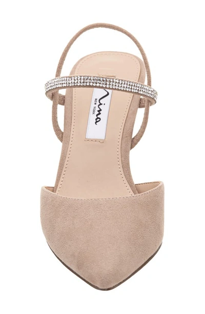 Nina Billie Slingback Pointed Toe Pump In Alamo Tan Glam Suede