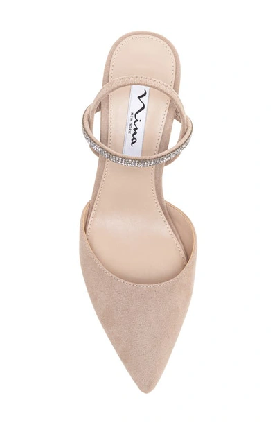 Nina Billie Slingback Pointed Toe Pump In Alamo Tan Glam Suede
