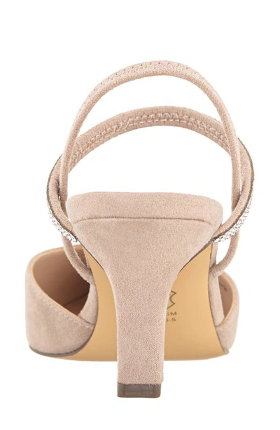 Nina Billie Slingback Pointed Toe Pump In Alamo Tan Glam Suede