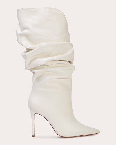 Shop Black Suede Studio Women's Claudia Slouch Boot In White