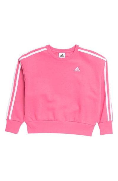 Shop Adidas Originals Adidas Kids' Essential 3-stripe Pullover In Pink