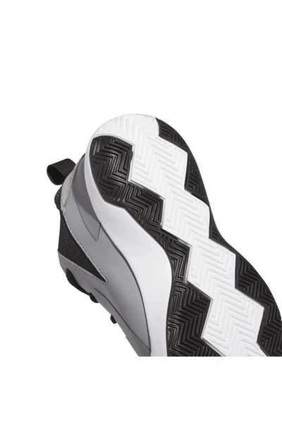 Shop Adidas Originals Kids' Cross Em Up Mid Basketball Sneaker In Grey/ White/ Black