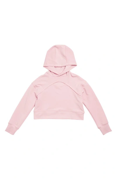 Shop 90 Degree By Reflex Kids' Zoe Scuba Crop Hoodie In Pink Lavender