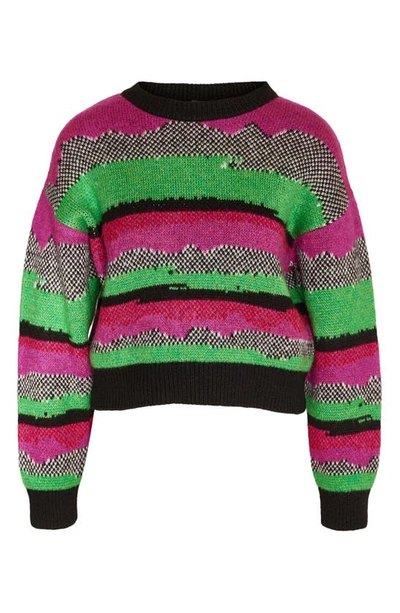 Shop Noisy May Melisa Striped Sweater In Vivacious Pattern Gr