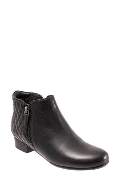 Shop Trotters Major Bootie In Black Quilted