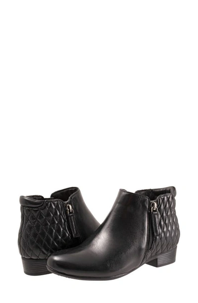 Trotters Major Bootie In Black Quilted