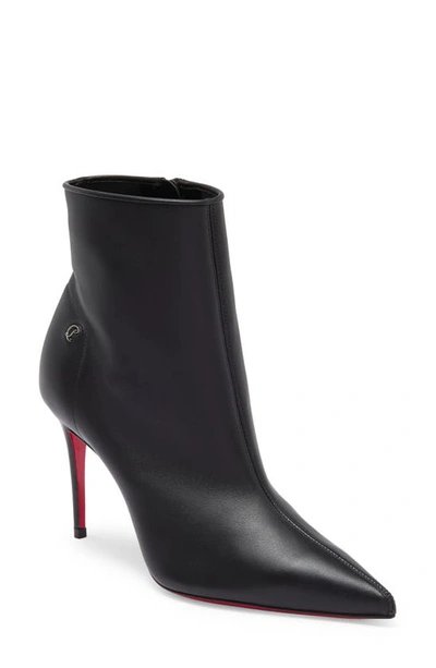 Shop Christian Louboutin Sporty Kate Pointed Toe Bootie In B439 Black/ Lin Black