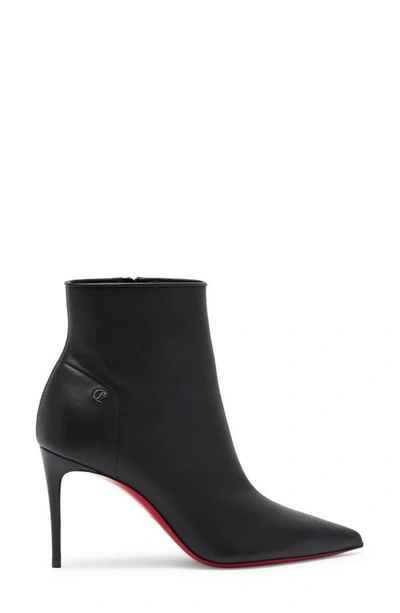 Shop Christian Louboutin Sporty Kate Pointed Toe Bootie In B439 Black/ Lin Black