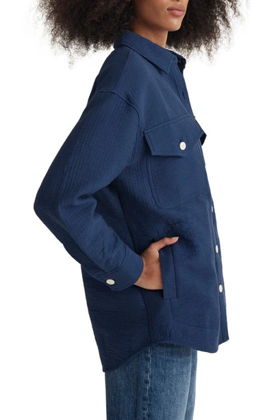 Shop Madewell Superoversize Shirt Jacket In Passport Blue