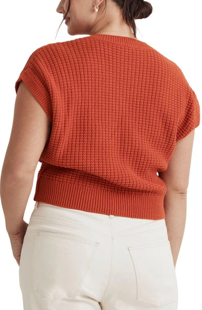 Shop Madewell Waffle Knit Sweater Vest In Roasted Squash