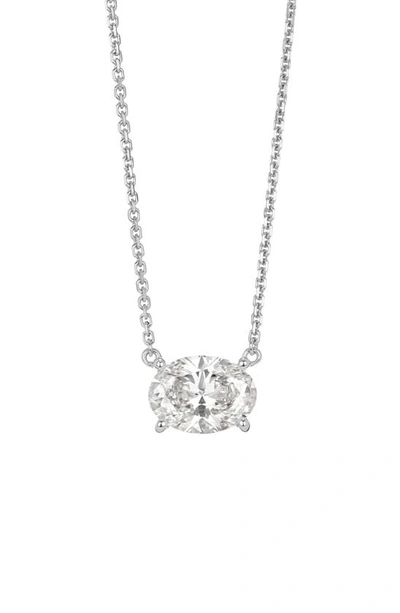 Shop Lightbox 1-carat Lab Grown Diamond Oval Pendant Necklace In 14k White Gold
