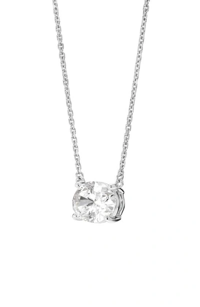 Shop Lightbox 1-carat Lab Grown Diamond Oval Pendant Necklace In 14k White Gold