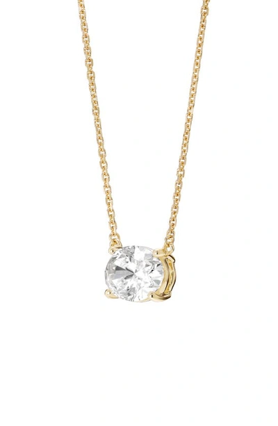Shop Lightbox 1-carat Lab Grown Diamond Oval Pendant Necklace In 14k Yellow Gold