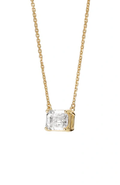Shop Lightbox 1-carat Lab Grown Diamond Emerald Cut Pendant Necklace In 14k Yellow Gold