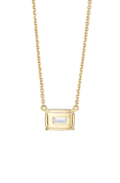 Shop Lightbox 1-carat Lab Grown Diamond Emerald Cut Pendant Necklace In 14k Yellow Gold