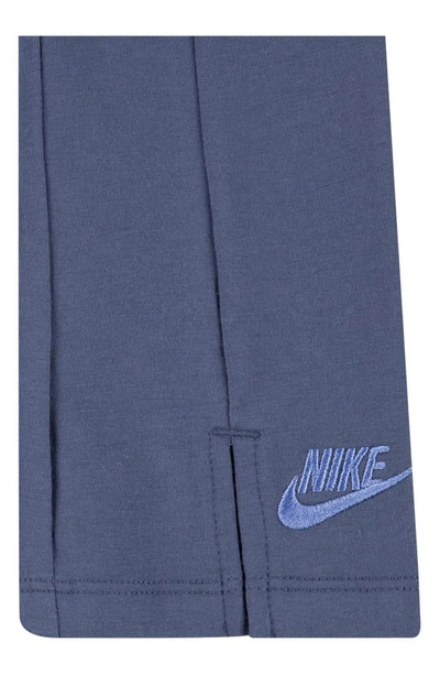 Shop Nike Home Swoosh Home Velour Hoodie & Flare Leggings Set In Diffused Blue