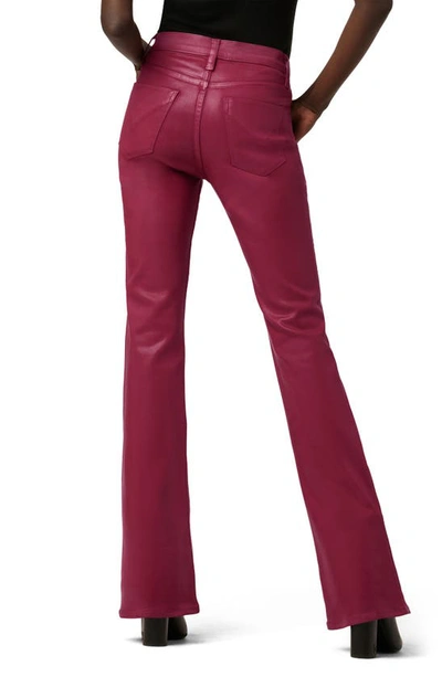 Shop Hudson Barbara High Waist Coated Bootcut Jeans In Coated Beet Red