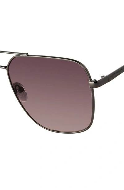 Shop Kurt Geiger 61mm Gradient Navigator Sunglasses In Dark Ruth/ Mauve Gradient
