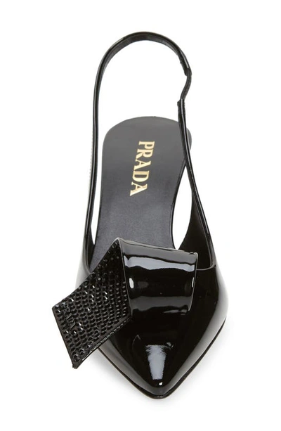 Shop Prada Crystal Holiday Kitten Heel Slingback Pump In Black