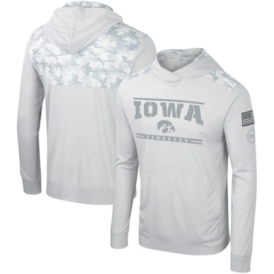 Shop Colosseum Gray Iowa Hawkeyes Oht Military Appreciation Long Sleeve Hoodie T-shirt