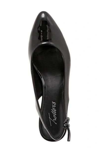 Shop Trotters Keely Kitten Heel Slingback Pump In Black Faux Patent Leather