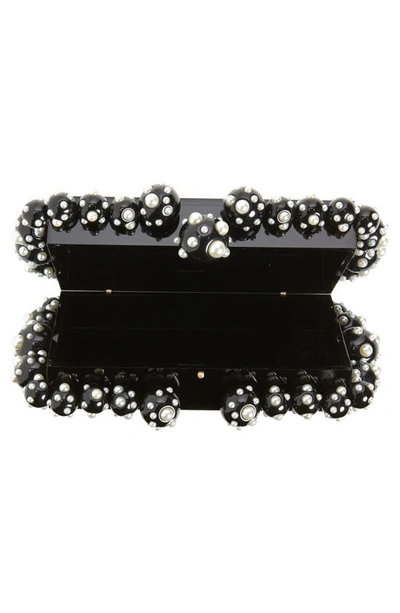 Shop Cult Gaia Eos Imitation Pearl Acrylic Box Clutch In Black Pearl