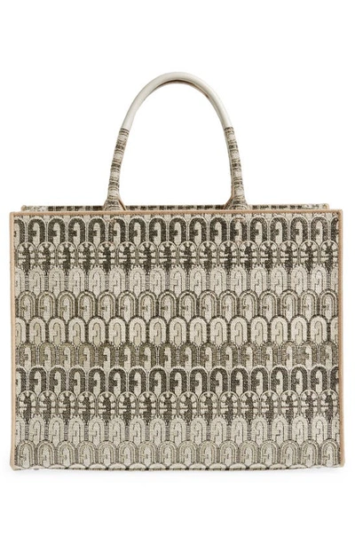 Shop Furla Large Opportunity Jacquard Tote In Toni Color Gold