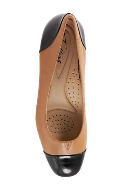 Shop Trotters Daisy Pump In Tan/ Black Leather