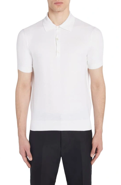 Shop Tom Ford Honeycomb Knit Polo In White