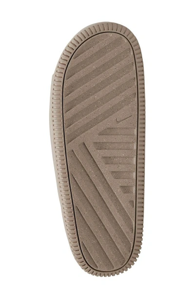 Nike Calm Flat Slides In Khaki/ Khaki