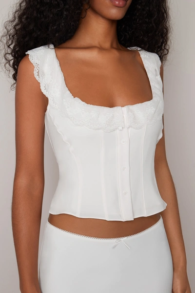 Shop Danielle Guizio Ny Paloma Lace Top In White
