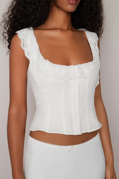 Danielle Guizio Ny Paloma Lace Top In White
