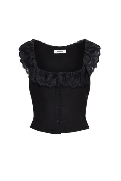 Shop Danielle Guizio Ny Paloma Lace Top In Black